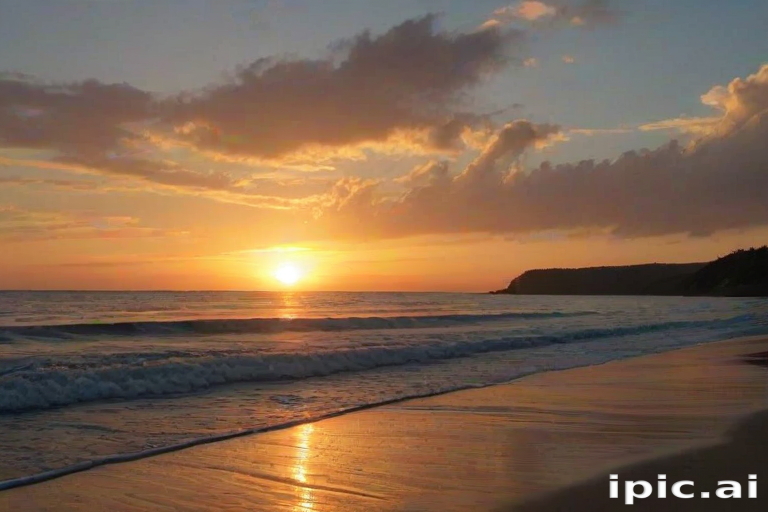 sun set on beach