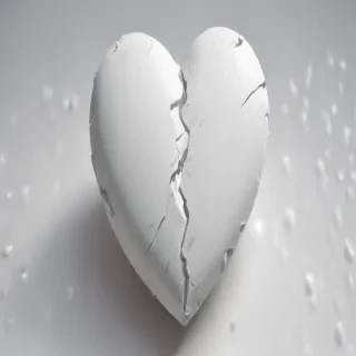 white broken heart