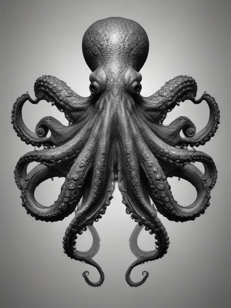 octopus clipart black and white