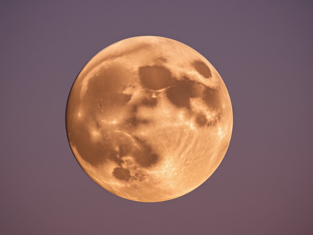 Create a high-resolution image of a full moon with detailed surface textures, shot with a Canon EOS 5D Mark IV, using a 300mm telephoto lens at f/8 with ISO 100, in twilight conditions for enhanced clarity and contrast.