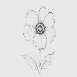 simple flower line art
