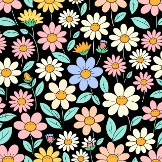 cartoon flowers aesthetic