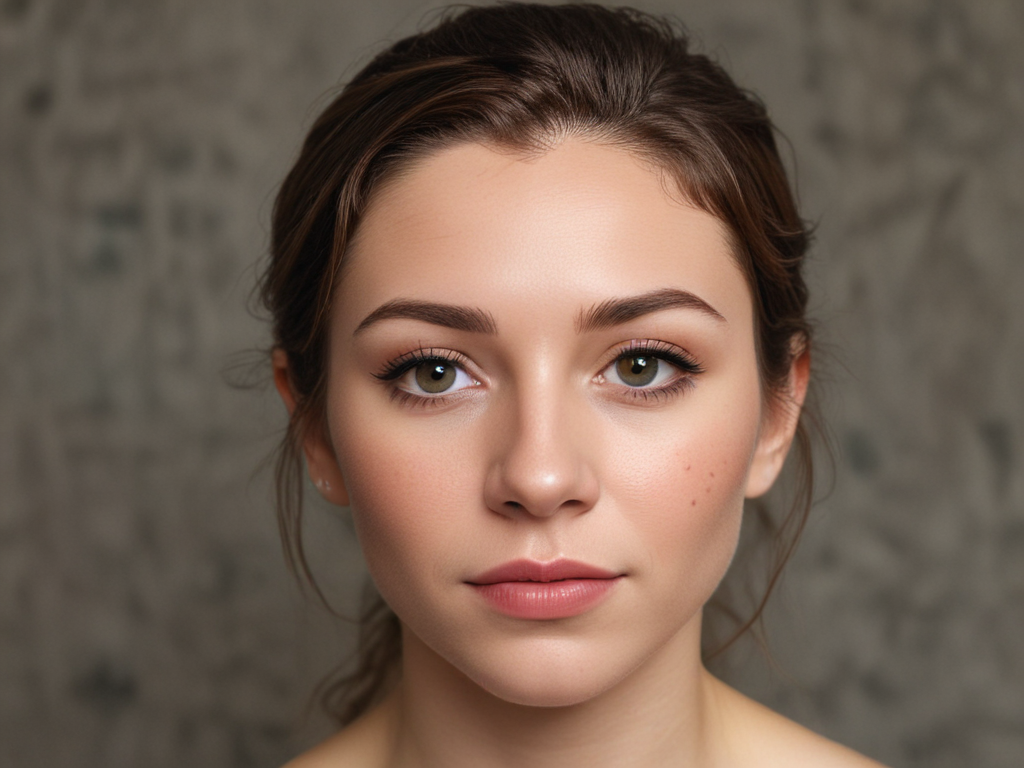 Close-Up Portrait of a Young Woman with Natural Beauty and Grace
