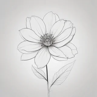 simple flower line art