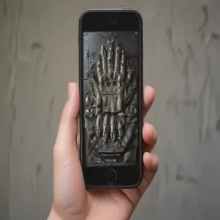 hand holding cell phone