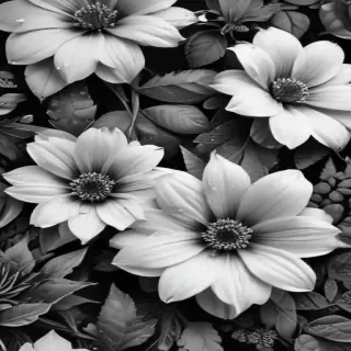 black and white flower background