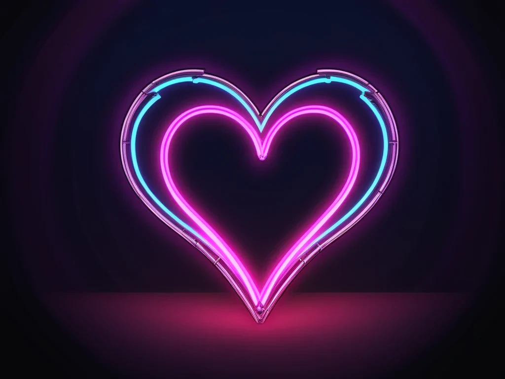neon heart wallpaper
