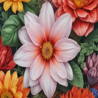 flower drawings with color