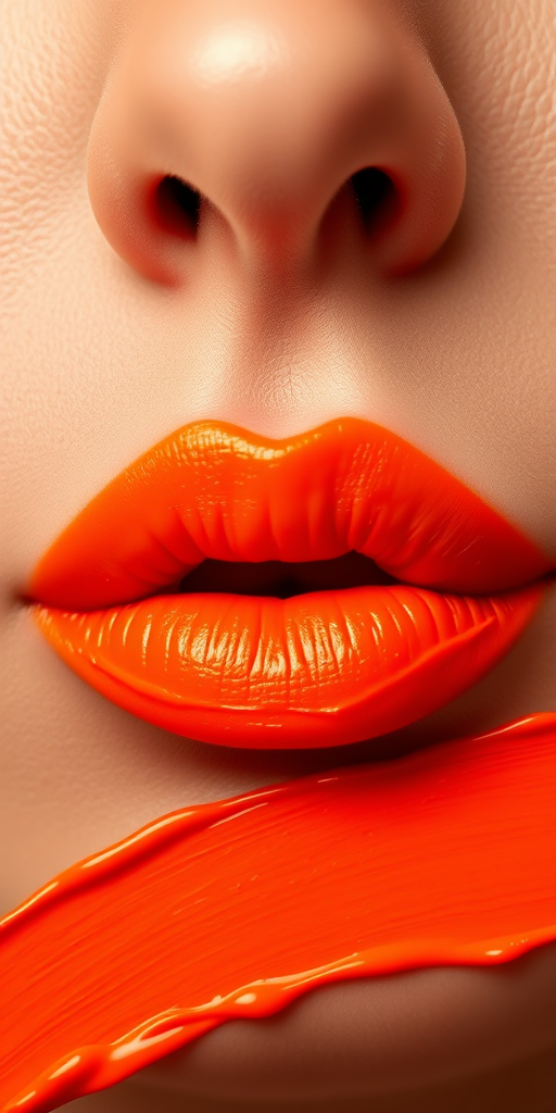 Neon orange "Citrus Blaze" lip ink with a matte finish, featuring a water-resistant formula that stays put through meals and drinks