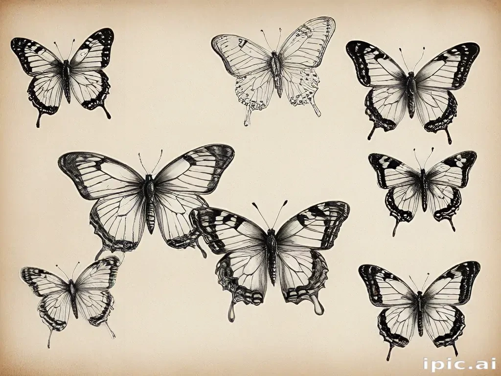 images of drawings of butterflies