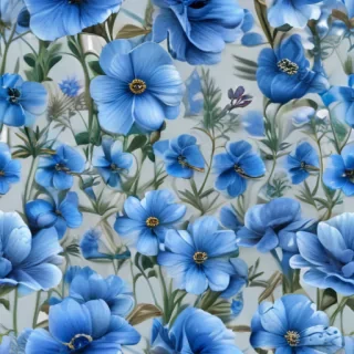 transparent blue flowers