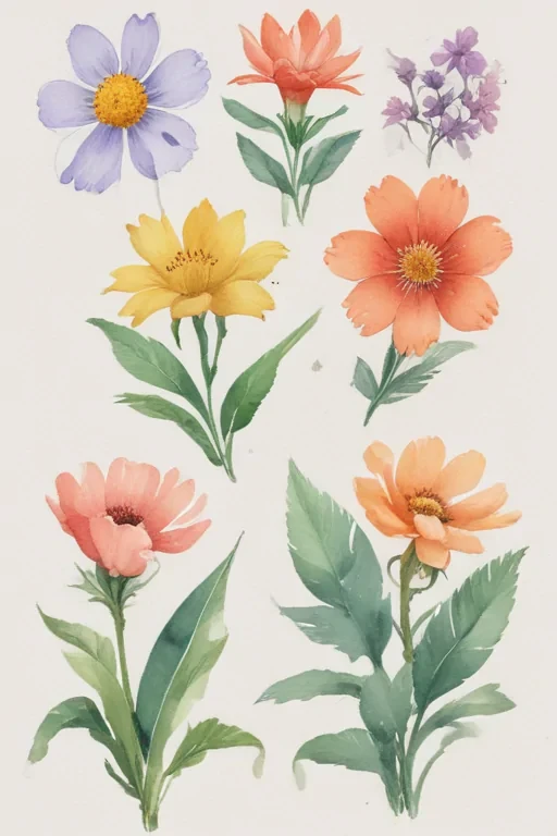 clipart watercolor flowers