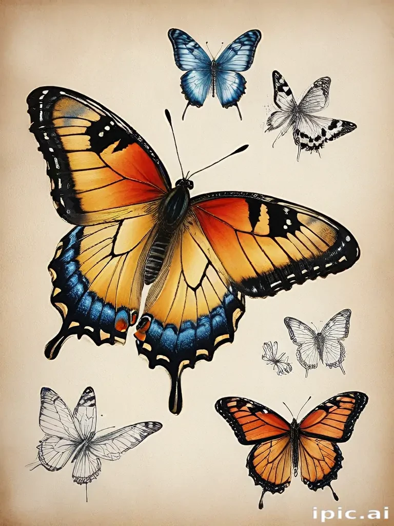 images of drawings of butterflies