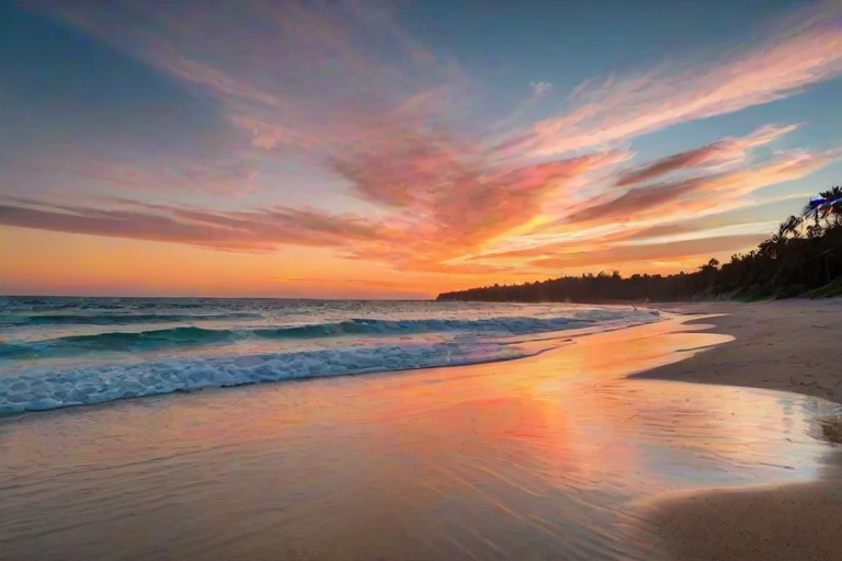 beach background sunset