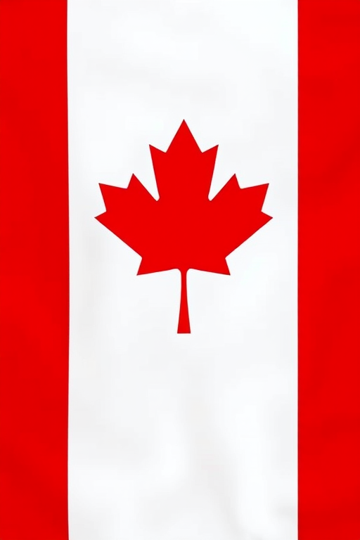 Create a high-resolution image of the Canadian flag featuring a centered red maple leaf on a white background, captured with a DSLR camera at f/8 aperture, 1/200 sec shutter speed, ISO 100, using a wide-angle lens for clarity and depth.