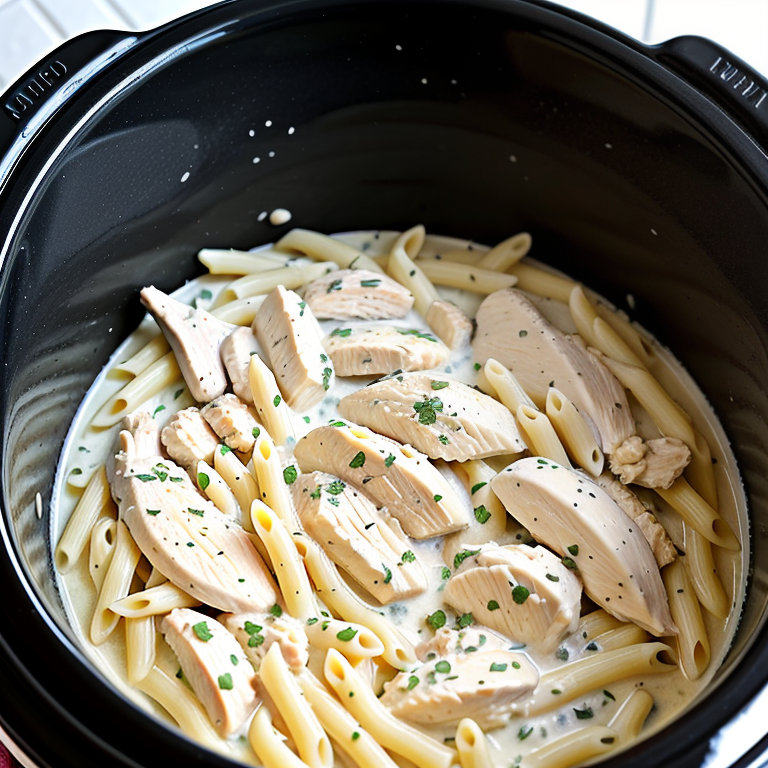 chicken alfredo crockpot with jar sauce