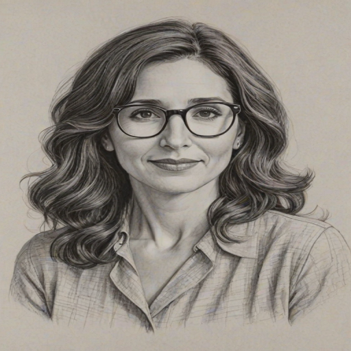 Lovely Michaela Watkins, pencil sketch, portrait of Ravishing woman 1943s in glasses, hair style beatnik, outline, clear lines, fine lines, 8k
