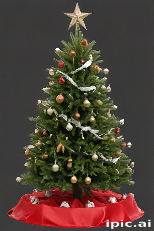 Beautifully Decorated Christmas Tree with Ornaments and a Star on Top