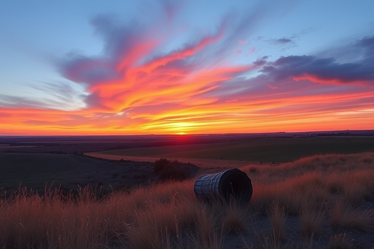photograph of a serene landscape at sunset with vibrant colors, camera settings: ISO 100, f/11, 1/125 sec, camera view: wide-angle, camera style: landscape photography, camera type: DSLR