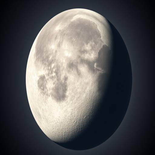 Create a highly detailed digital illustration of the moon, showcasing its surface features with intricate textures, rendered in high resolution with a Canon EOS 5D Mark IV, using a 50mm lens at f/1.8, shot from a low-angle perspective, with soft diffused lighting to enhance depth and clarity.