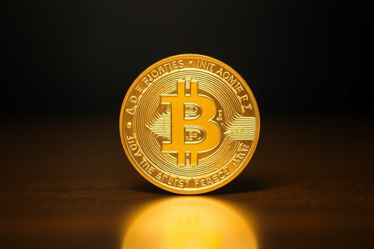 Create a high-resolution image of a shiny gold coin, centered in the frame with soft lighting, taken with a DSLR camera at f/2.8, 50mm lens, ISO 100, and a shallow depth of field to accentuate the coin's texture against a blurred background.