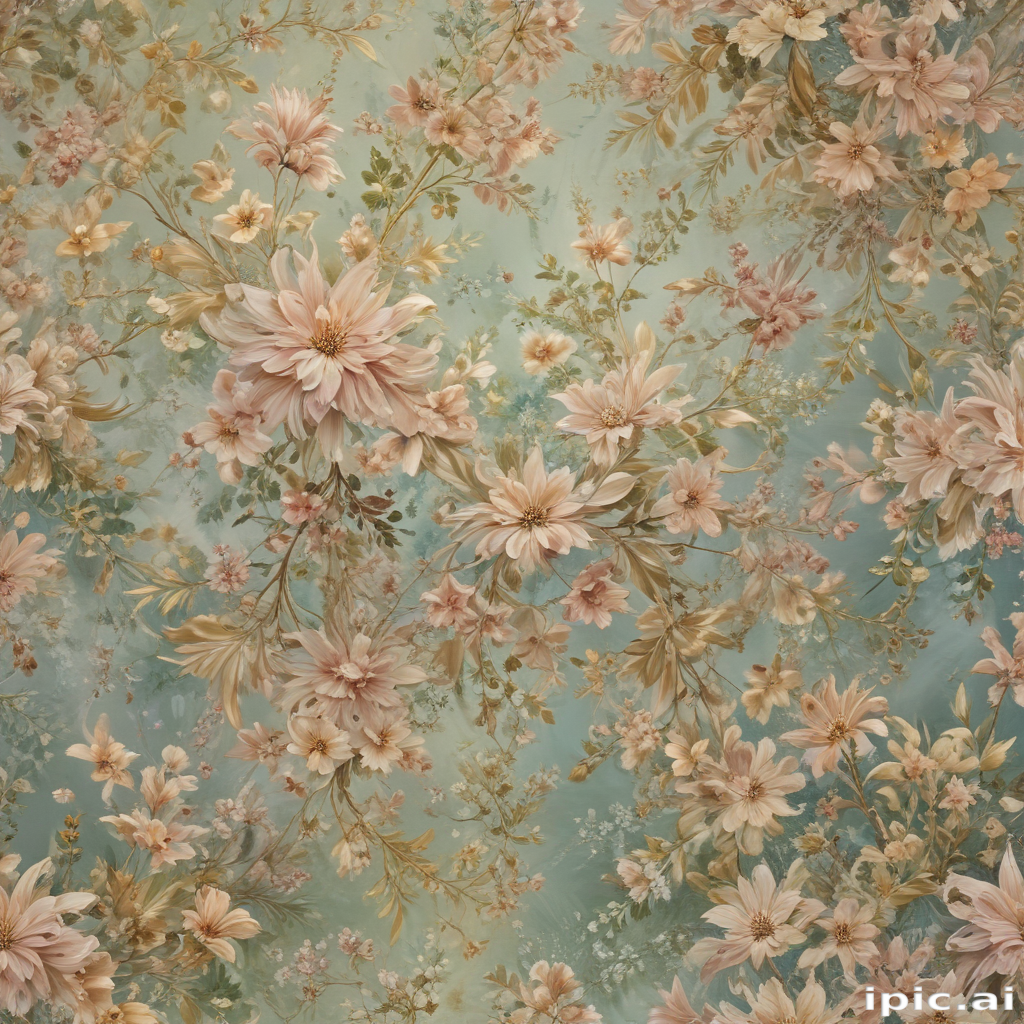 Delicate Floral Pattern with Soft Colors and Beautiful Blossoms in Bloom