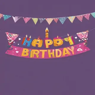 happy birthday banner png