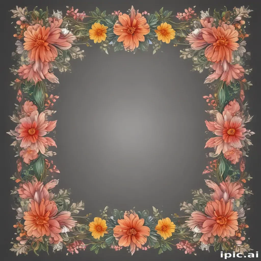 flowery border clipart