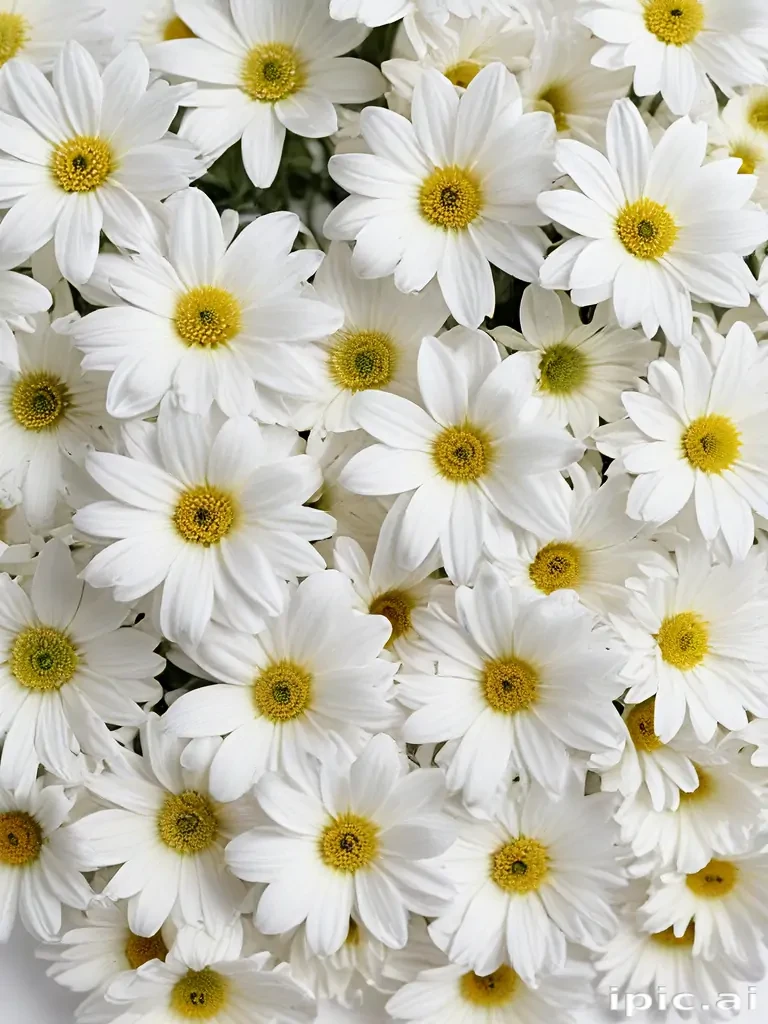 white flowers on white background