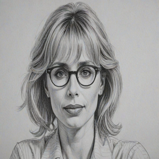 Comely Rosanna Arquette, pencil sketch, portrait of Splendid woman 1936s in glasses, hair style beatnik, outline, clear lines, fine lines, 8k