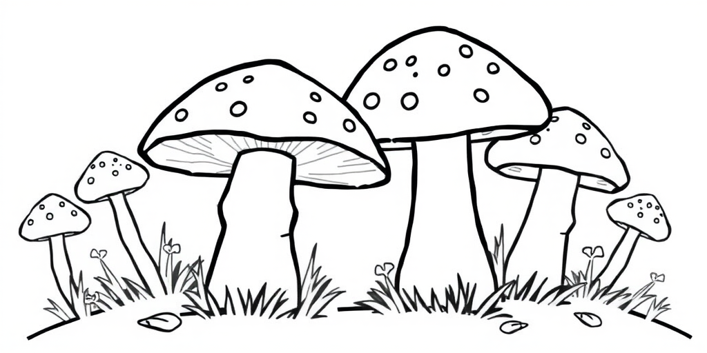 mushroom clip art black and white