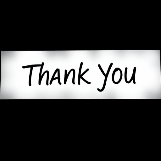 thank you in black and white