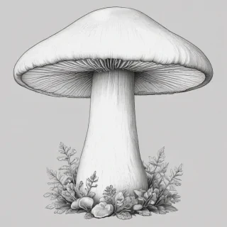 mushroom clip art black and white