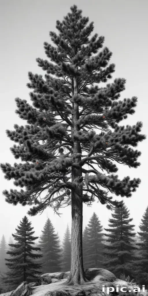 black and white pine tree clip art
