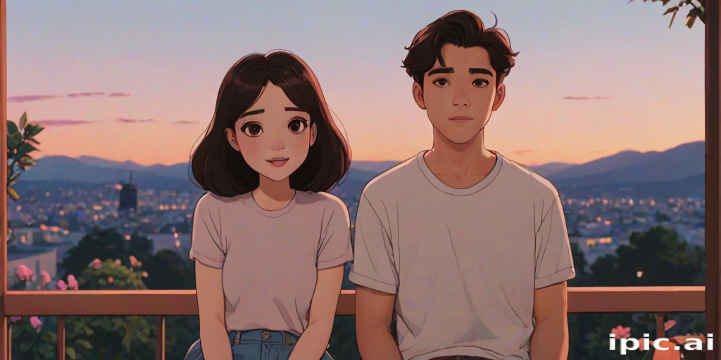 cartoon couple aesthetic