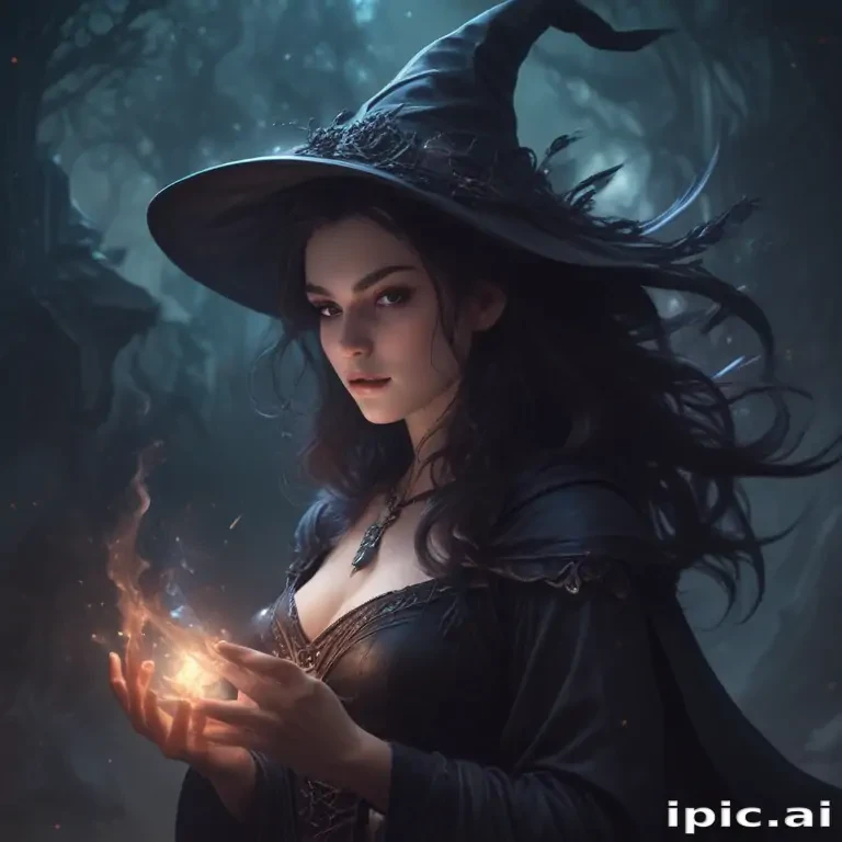 beautiful dark witch fantasy art
