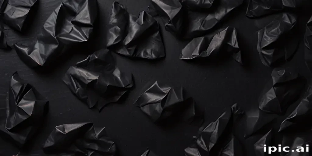 crumpled black paper