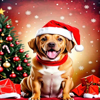 dog christmas background