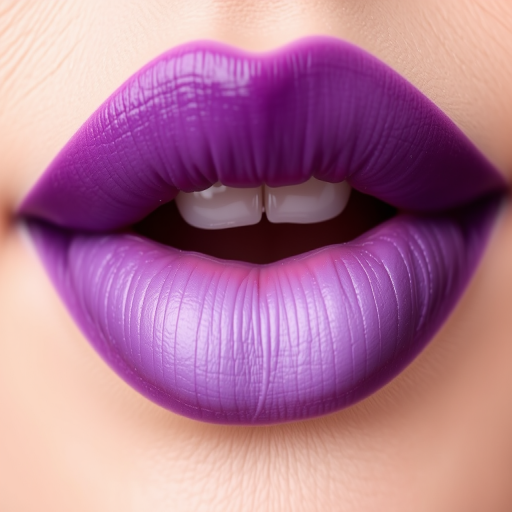 Gradient ombré lips fading from rich purple to pale lavender, christened "Twilight Haze," featuring a hydrating balm-like texture for comfort