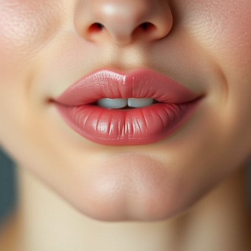 Innocent woman lips enhanced with sheer pink tint and subtle shimmer, full face capture radiating youthful glow and natural charm