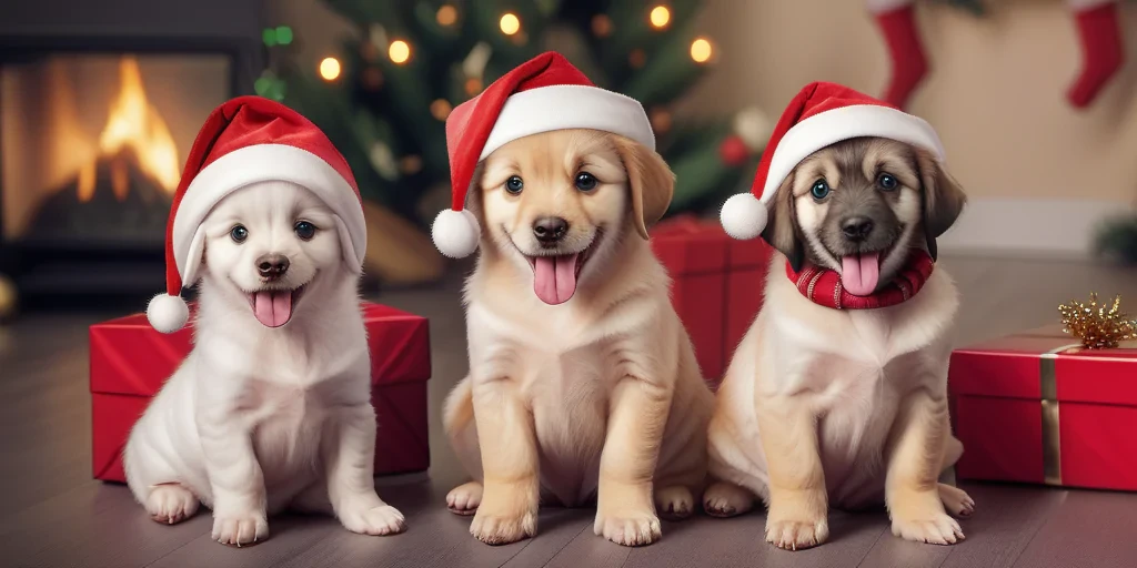 cute christmas dogs
