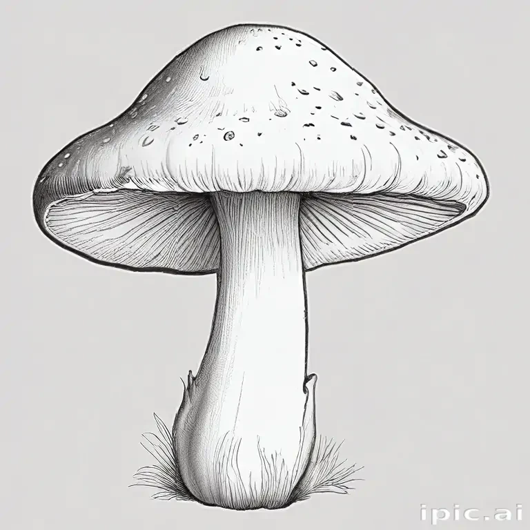 mushroom clip art black and white