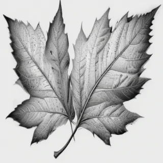 clipart leaf black and white