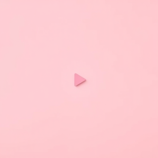 Create an image of a simple play button icon centered on a soft pastel background, using a Canon EOS R5 with a 50mm lens, f/1.8 aperture, ISO 100, and a shallow depth of field for a clean, modern look.
