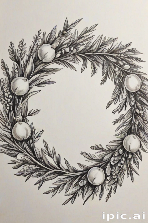 wreath drawing