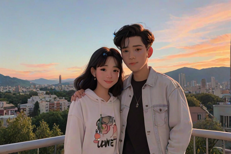 cartoon couple aesthetic