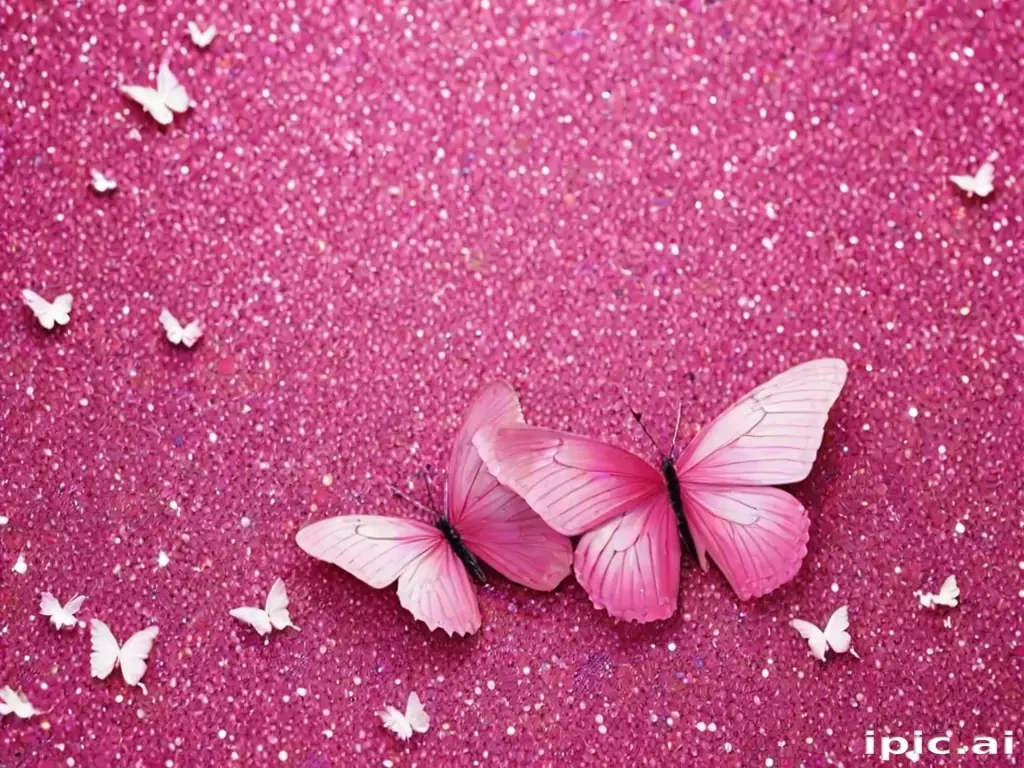 glitter pink butterfly wallpaper