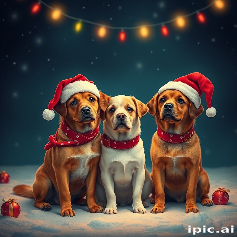 christmas dogs wallpaper