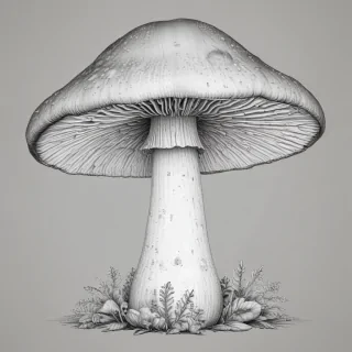 mushroom clip art black and white