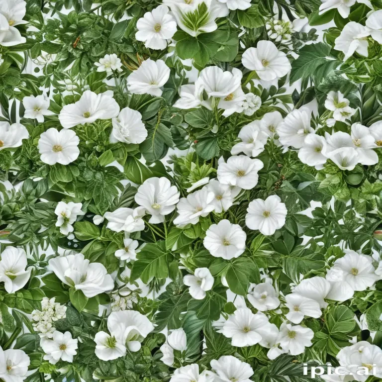 white and greenery background